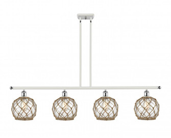 Farmhouse Rope - 4 Light - 48 inch - White Polished Chrome - Stem hung - Island Light (3442|516-4I-WPC-G122-8RB)