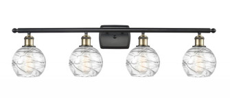 Athens Deco Swirl - 4 Light - 36 inch - Black Antique Brass - Bath Vanity Light (3442|516-4W-BAB-G1213-6-LED)