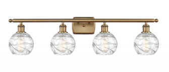 Athens Deco Swirl - 4 Light - 36 inch - Brushed Brass - Bath Vanity Light (3442|516-4W-BB-G1213-6)