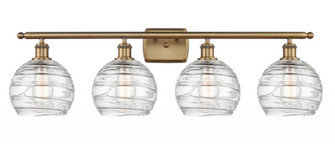 Athens Deco Swirl - 4 Light - 38 inch - Brushed Brass - Bath Vanity Light (3442|516-4W-BB-G1213-8)
