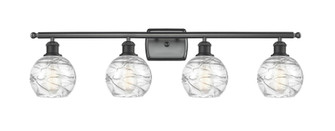 Athens Deco Swirl - 4 Light - 36 inch - Matte Black - Bath Vanity Light (3442|516-4W-BK-G1213-6-LED)