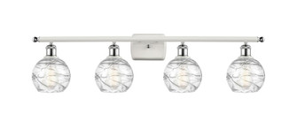 Athens Deco Swirl - 4 Light - 36 inch - White Polished Chrome - Bath Vanity Light (3442|516-4W-WPC-G1213-6)