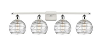 Athens Deco Swirl - 4 Light - 38 inch - White Polished Chrome - Bath Vanity Light (3442|516-4W-WPC-G1213-8)