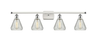 Conesus - 4 Light - 36 inch - White Polished Chrome - Bath Vanity Light (3442|516-4W-WPC-G275-LED)