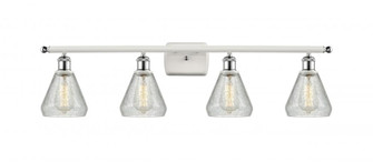 Conesus - 4 Light - 36 inch - White Polished Chrome - Bath Vanity Light (3442|516-4W-WPC-G275-LED)