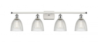 Castile - 4 Light - 36 inch - White Polished Chrome - Bath Vanity Light (3442|516-4W-WPC-G382-LED)