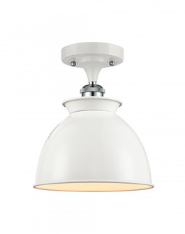 Adirondack - 1 Light - 8 inch - White Polished Chrome - Semi-Flush Mount (3442|516-1C-WPC-M14-W)