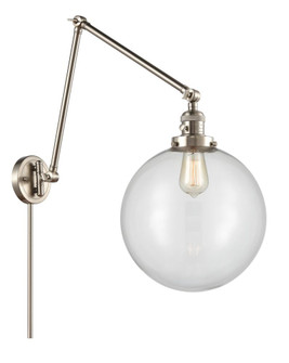 Beacon - 1 Light - 12 inch - Brushed Satin Nickel -Adjustable Swing Arm (3442|238-SN-G202-12)