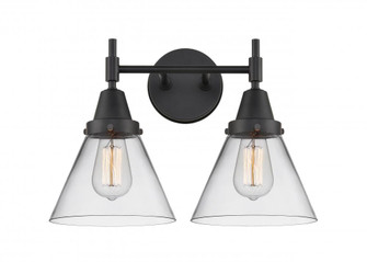 Cone - 2 Light - 17 inch - Matte Black - Bath Vanity Light (3442|447-2W-BK-G42-LED)