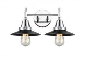 Railroad - 2 Light - 17 inch - Polished Chrome - Bath Vanity Light (3442|447-2W-PC-M6-BK-LED)