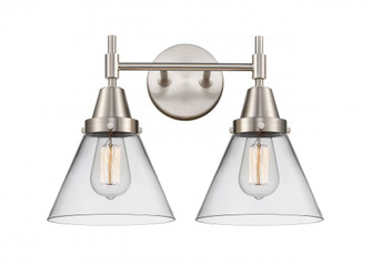 Cone - 2 Light - 17 inch - Satin Nickel - Bath Vanity Light (3442|447-2W-SN-G42-LED)