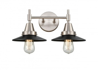 Railroad - 2 Light - 17 inch - Satin Nickel - Bath Vanity Light (3442|447-2W-SN-M6-BK-LED)