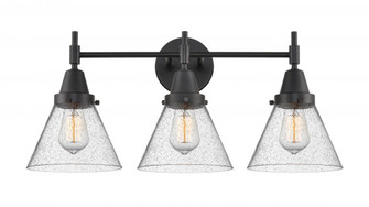 Cone - 3 Light - 26 inch - Matte Black - Bath Vanity Light (3442|447-3W-BK-G44-LED)