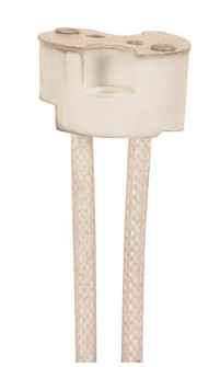 6'' Round Porcelain Halogen Socket; G4-GX5.3-GY6.35 Base; 12'' SF-1 200C Leads; 3/8'' (27|90/1590)