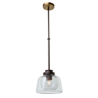 Single Clear Seeded Glass Pendant (Oil Rubbed Bronze & Brass) (12|AC10050OB)