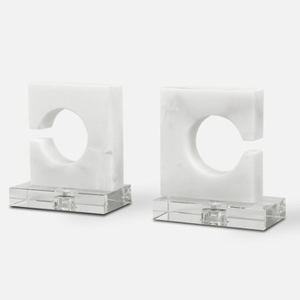 Clarin White & Gray Bookends, S/2 (85|17864)