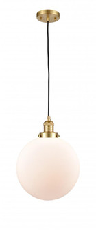Beacon - 1 Light - 12 inch - Satin Gold - Cord hung - Mini Pendant (3442|201C-SG-G201-12-LED)