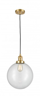 Beacon - 1 Light - 12 inch - Satin Gold - Cord hung - Mini Pendant (3442|201C-SG-G202-12-LED)