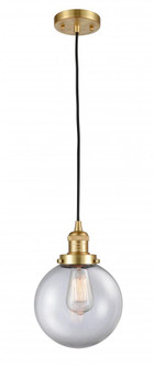 Beacon - 1 Light - 8 inch - Satin Gold - Cord hung - Mini Pendant (3442|201C-SG-G202-8)