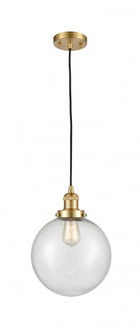 Beacon - 1 Light - 10 inch - Satin Gold - Cord hung - Mini Pendant (3442|201C-SG-G204-10-LED)