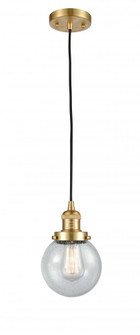 Beacon - 1 Light - 6 inch - Satin Gold - Cord hung - Mini Pendant (3442|201C-SG-G204-6)