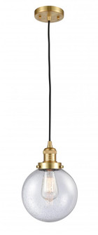 Beacon - 1 Light - 8 inch - Satin Gold - Cord hung - Mini Pendant (3442|201C-SG-G204-8-LED)