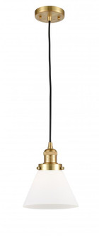 Cone - 1 Light - 8 inch - Satin Gold - Cord hung - Mini Pendant (3442|201C-SG-G41)
