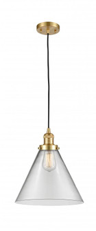 Cone - 1 Light - 12 inch - Satin Gold - Cord hung - Mini Pendant (3442|201C-SG-G42-L)