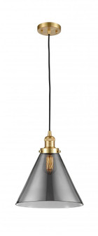 Cone - 1 Light - 12 inch - Satin Gold - Cord hung - Mini Pendant (3442|201C-SG-G43-L-LED)