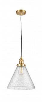 Cone - 1 Light - 12 inch - Satin Gold - Cord hung - Mini Pendant (3442|201C-SG-G44-L)