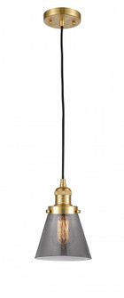 Cone - 1 Light - 6 inch - Satin Gold - Cord hung - Mini Pendant (3442|201C-SG-G63)