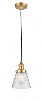 Cone - 1 Light - 6 inch - Satin Gold - Cord hung - Mini Pendant (3442|201C-SG-G64)