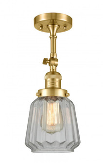 Chatham - 1 Light - 7 inch - Satin Gold - Adjustable Semi-Flush Mount (3442|201F-SG-G142-LED)