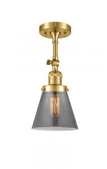 Cone - 1 Light - 6 inch - Satin Gold - Adjustable Semi-Flush Mount (3442|201F-SG-G63-LED)