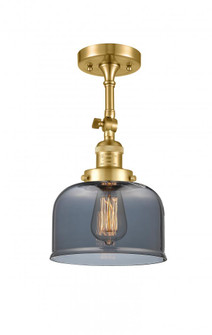 Bell - 1 Light - 8 inch - Satin Gold - Adjustable Semi-Flush Mount (3442|201F-SG-G73)