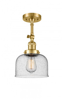 Bell - 1 Light - 8 inch - Satin Gold - Adjustable Semi-Flush Mount (3442|201F-SG-G74)