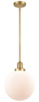 Beacon - 1 Light - 10 inch - Satin Gold - Stem Hung - Mini Pendant (3442|201S-SG-G201-10)