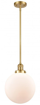 Beacon - 1 Light - 10 inch - Satin Gold - Stem Hung - Mini Pendant (3442|201S-SG-G201-10-LED)