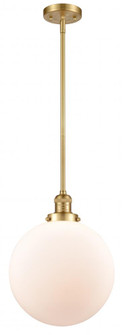 Beacon - 1 Light - 12 inch - Satin Gold - Stem Hung - Mini Pendant (3442|201S-SG-G201-12)