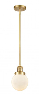 Beacon - 1 Light - 6 inch - Satin Gold - Stem Hung - Mini Pendant (3442|201S-SG-G201-6)