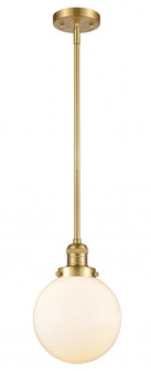 Beacon - 1 Light - 8 inch - Satin Gold - Stem Hung - Mini Pendant (3442|201S-SG-G201-8-LED)