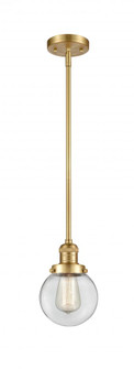 Beacon - 1 Light - 6 inch - Satin Gold - Stem Hung - Mini Pendant (3442|201S-SG-G202-6)