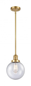 Beacon - 1 Light - 8 inch - Satin Gold - Stem Hung - Mini Pendant (3442|201S-SG-G204-8)