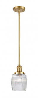 Colton - 1 Light - 6 inch - Satin Gold - Stem Hung - Mini Pendant (3442|201S-SG-G302-LED)