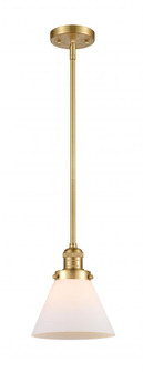 Cone - 1 Light - 8 inch - Satin Gold - Stem Hung - Mini Pendant (3442|201S-SG-G41)