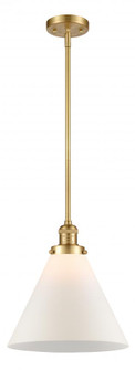 Cone - 1 Light - 12 inch - Satin Gold - Stem Hung - Mini Pendant (3442|201S-SG-G41-L-LED)