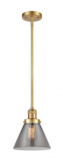 Cone - 1 Light - 8 inch - Satin Gold - Stem Hung - Mini Pendant (3442|201S-SG-G43)