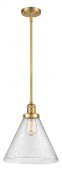 Cone - 1 Light - 12 inch - Satin Gold - Stem Hung - Mini Pendant (3442|201S-SG-G44-L-LED)