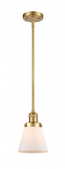 Cone - 1 Light - 6 inch - Satin Gold - Stem Hung - Mini Pendant (3442|201S-SG-G61)