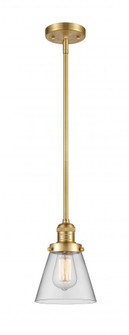 Cone - 1 Light - 6 inch - Satin Gold - Stem Hung - Mini Pendant (3442|201S-SG-G62-LED)